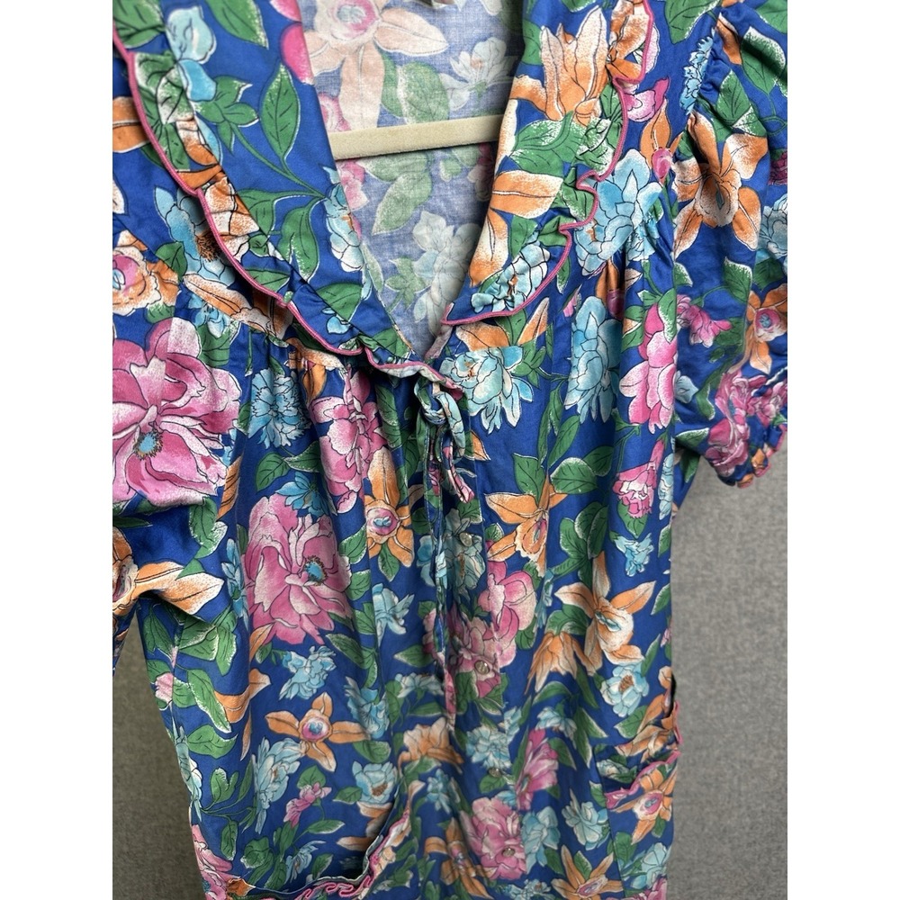 Vintage Carriage Court Woman Floral Print Nightgown Short Sleeve M 12-14 Cotton - Picture 14 of 14